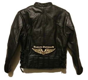 Lo último Chaqueta de cuero para motocicleta Motociclista Harley Parche Cremallera Forro para mujer L De colección - Imagen 1 de 12