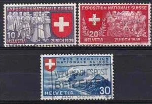 Suiza 1939 Yvert 320/22 Exposición Nacional USADO EN MUY BUEN ESTADO - Imagen 1 de 1