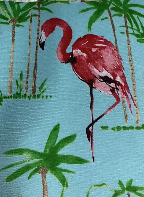 FLAMINGO & HERONS TWILL PIECE Fabric 13" - Image 1 of 4