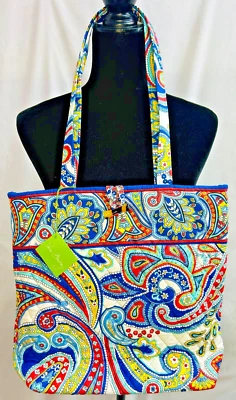 BNWT VERA BRADLEY MARINA PAISLEY TOTE | RED WHITE BLUE YELLOW | SIZE 13"x14.5" - Image 1 of 4