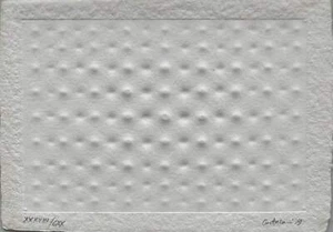 "Oberfläche IV" Enrico Castellani Werk Trockendruck mit Rahmen 21x15 - Bild 1 von 1