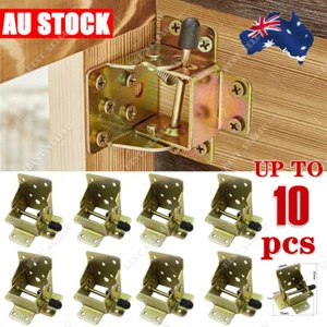 4/8x90 Degree Folding Table Leg Brackets Self Lock Foldable Hinge DIY Heavy Load - Picture 1 of 19