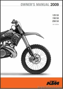 2009 KTM 125 150 250 SX Motorcycle Owners Manual - Picture 1 of 1