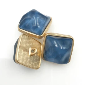 5 Pcs Metal Agate High Stitched Button Square Shank Sewing Clothing Accessories - Picture 1 of 15