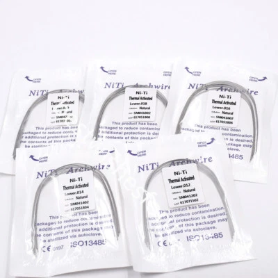 10x Alambre dental Ortho activado térmicamente Niti arco redondo natural superior/inferior Foto 1 de 4