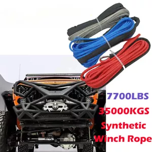 15m 7700 lbs Winch Rope String Line Cable With Sheath Synthetic Towing Rope Car - Picture 1 of 8