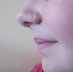 Silver Nose Ring 11mm 18g  - Picture 1 of 2