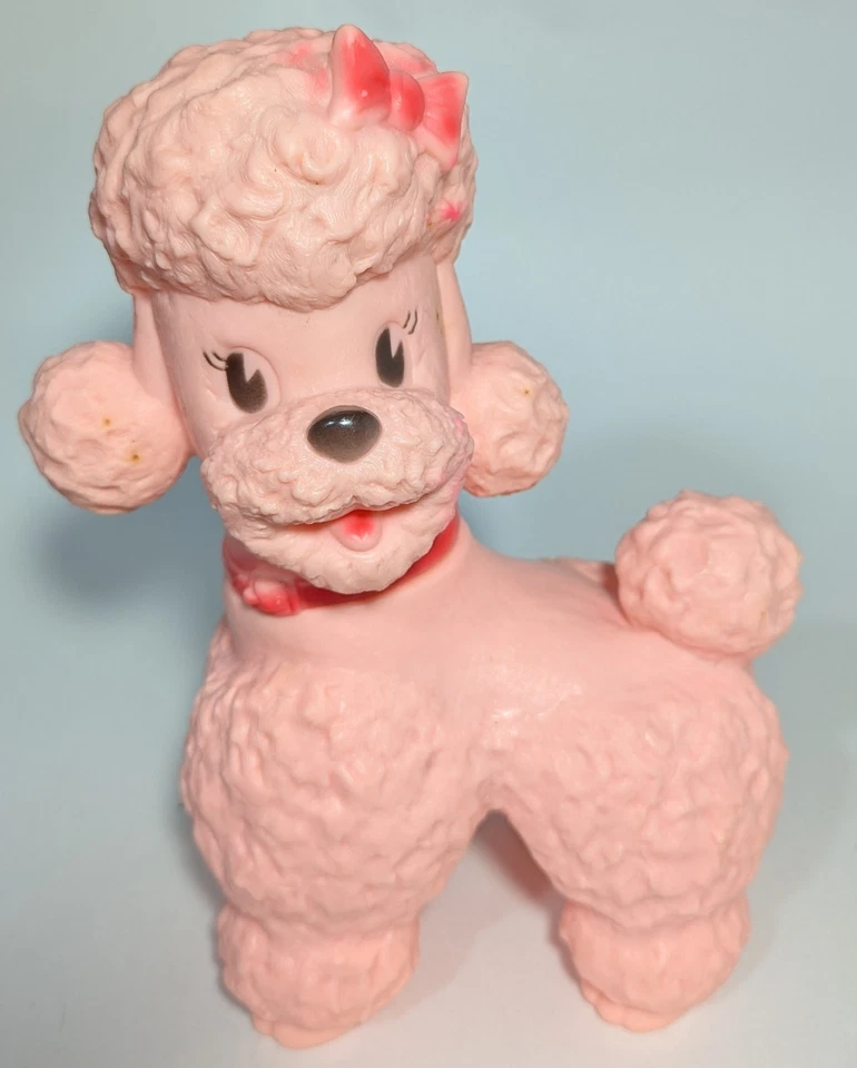 Vintage 1963 Sun Rubber Company Pink Poodle Dog Toy - Image 1 of 4