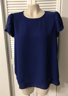 Blusa Top Kate & Mallory Para Mujer Talla S Con Volantes/Manga Corta En Capas NUEVA Foto 1 de 4