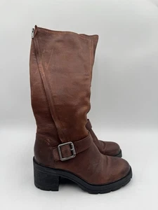 Women’s Lucky Brand Scoty Knee High Boots Brown Distressed Leather Size 6M - Picture 1 of 6