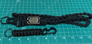 2 Pcs Heavy Duty Braided Paracord Neck Lanyard Keychain for Men Women Outdoor - Picture 1 of 5