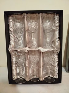 RCR Royal Crystal Rock %24 Lead Crystal From Tuscany Of 6 Wine Glasses - Picture 1 of 22