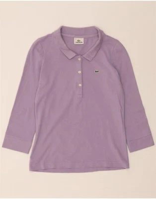 LACOSTE Womens 3/4 Sleeve Polo Shirt Size 38 Medium Purple Cotton DA38 - Image 1 of 3
