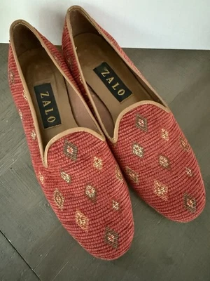 Zalo Tapestry Women's Shoes Leather Sole Made In Spain Size 7 - Diamond Pattern - Image 1 of 4