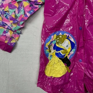 Disney Beauty and the Beast Kids Pink PVC Raincoat Hooded Size 10 - Picture 1 of 7