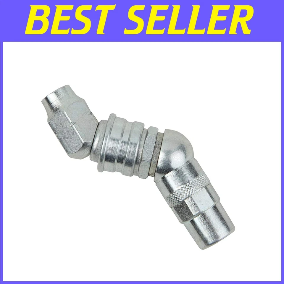 Zinc-Plated Swiveling Grease Coupler - 3-Jaw Design for Effective Lubrication - Image 1 of 4