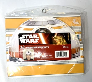 Disney Star Wars Kids Birthday Party Hats BB-8  NEW 32 Pack SEALED - Picture 1 of 5