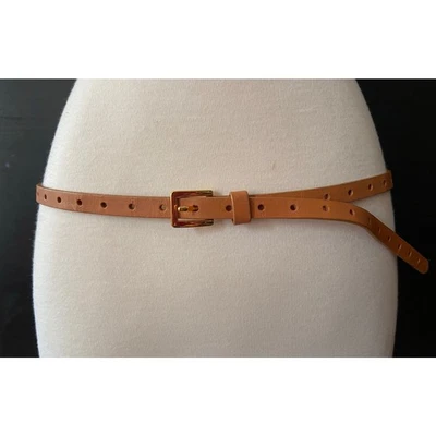 JCREW Skinny Tan Perforated Leather Belt sz M/L - Image 1 of 4
