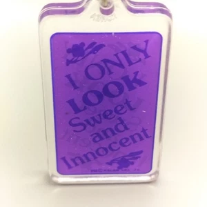 KALAN Keychain Vintage Key Ring Fob I Only Look Sweet And Innocent 90s Humor - Picture 1 of 8
