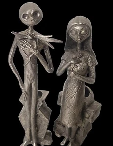 Vintage Neca Nightmare Before Christmas Candle Holders Jack and Sally Rare - Picture 1 of 19