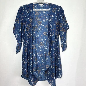 LC Lauren Conrad Kimono One Size OSFA Blue Meadow Ditzy Blumenmuster transparent - Bild 1 von 5