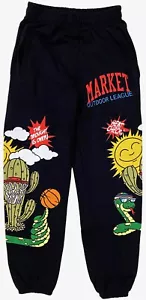 Chinatown Market Men's Desert Outdoor League Jogger Sweatpants in Black - Picture 1 of 5