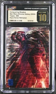 2024 TOPPS CHROME STAR WARS GALAXY 80 CONQUERING SHADOW AQUA SONAR /199 CGC P10 - Picture 1 of 3