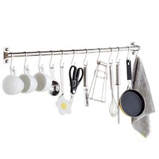 Diy Stainless Steel Kitchen Rack Wall Mounted Kitchen Hanger Bathroom Holder 5P6