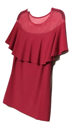 Camiseta Joseph Ribkoff Talla 8 Rojo Cerise Sólido Mini Capa Sin Mangas Foto 1 de 4