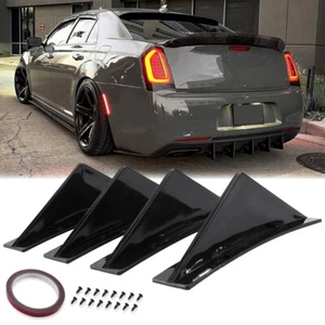 Difusor de parachoques trasero aleta de tiburón alerón divisor de labios brillante para Chrysler 300 300C - Imagen 1 de 12