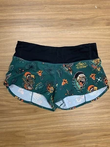 The Wod Life Women’s Weight Lifting Shorts Green Sailor Jerry Printed Size Large - Picture 1 of 4