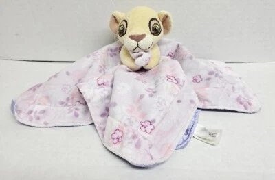 Disney Bebé Rey León Nala Púrpura Floral Orejas Arrugadas Peluche Manta Lovey Foto 1 de 3