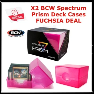 X2 Quality BCW FUCHSIA Spectrum Prism Polished Deck Cases Trading Cards Storage - Image 1 of 4