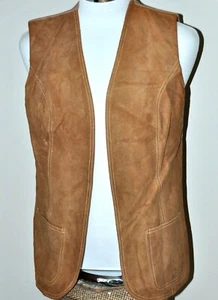 Vintage 60s Suede Vest Women's Size 16 P.S.I. Brown  - Picture 1 of 4