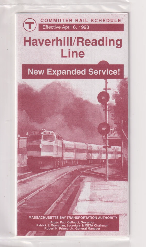 BOSTON  - MBTA         Haverhill Line     April  6,  1998     (  MINT ) - Image 1 of 1