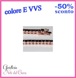 BRACCIALE TENNIS IN ORO ROSA : DIAMANTI NERI NATURALI 3 CARATI CERTIFICATO - Foto 1 di 4