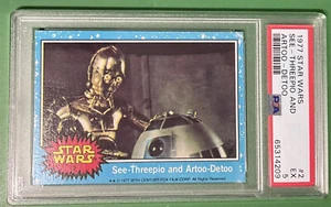 Tarjeta Star Wars 1977 #2 See-Threepio y Artoo-Detoo PSA 5 certificado #65314209 - Imagen 1 de 13