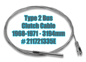 VW TYPE 2 BUS CLUTCH CABLE 1968-1971 KOMBI MICROBUS DELUXE COMMERCIAL 211721335E - Picture 1 of 2