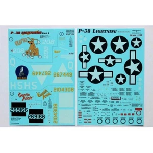 Print Scale 32-010 Waterslide Decal airplane 1:32 P-38 Lightning Part2 2 leaf - Picture 1 of 24