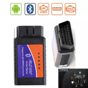 OBDII OBD2 Diagnostic Scanner ELM327 Bluetooth Car Tool Code Reader For Android - Picture 1 of 13