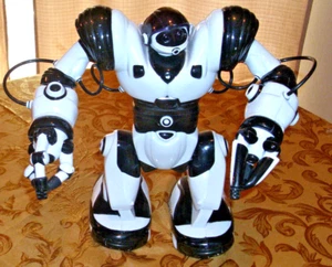 Spielzeugroboter von WowWee Robosapien Humanoid R/C schwarz/weiß keine Fernbedienung 14" funktioniert B - Bild 1 von 6