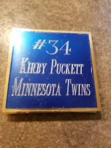 Kirby Puckett Minnesota Twins #34 name plate 3" x 3" - Picture 1 of 2