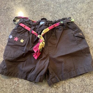Gymboree Size 10 Aloha Summer Brown Shorts Floral EUC - Picture 1 of 4