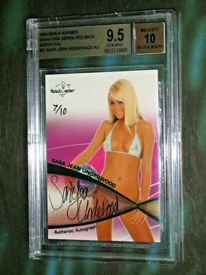 ✨✨ BGS 9.5 SARA UNDERWOOD BENCHWARMER 2008 RED BACK AUTO autograph card - Image 1 of 2