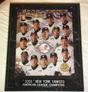 NY Yankees 2003 American League Champions Team Vintage Wooden Wall Plaque - Picture 1 of 1