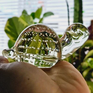 Vtg Murano Art Glass Turtle Paperweight Controlled Bubbles Hand Blown Bullicante - Picture 1 of 13
