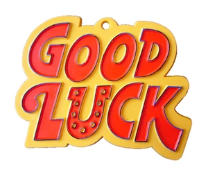 CORTADOR DE GALLETAS Hallmark Vintage Pintado BUENA SUERTE HERRADURA DURO  - Imagen 1 de 2