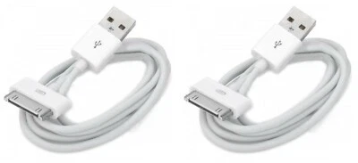 2x 30 pin USB Data Sync Charging Cord Cable For iPhone 3 4 4S iPod Nano iPad - Image 1 of 2