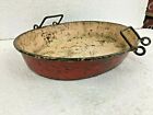 Vintage Old Hand Made Rustic Old Color Iron Tin Tray Unique Shape Collectible