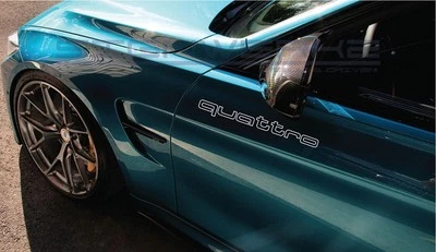 Audi quattro Decal Sticker logo A4 S4 S3 S5 TT S4 RS5 RS7 Q5 SQ5 wrap 12" Pair - Image 1 of 4
